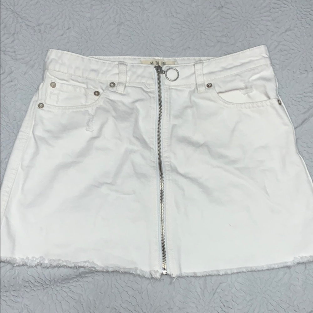 White Free People skirt with silver ring